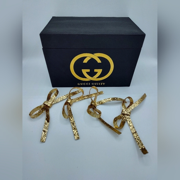 Gucci Other - GUCCI Guilty Black & Gold Embroidered Box Lux Gift-Ready Collector Set Bows